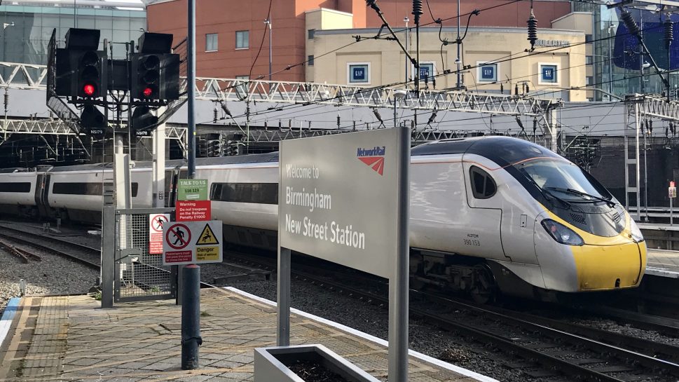 Birmingham New Street platform level naked Avanti Train February 2020