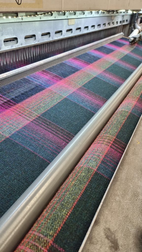 Marton Mills : 100% Wool Tweed range 'Derwent' utilising flecks of bright colours and large scale repeats