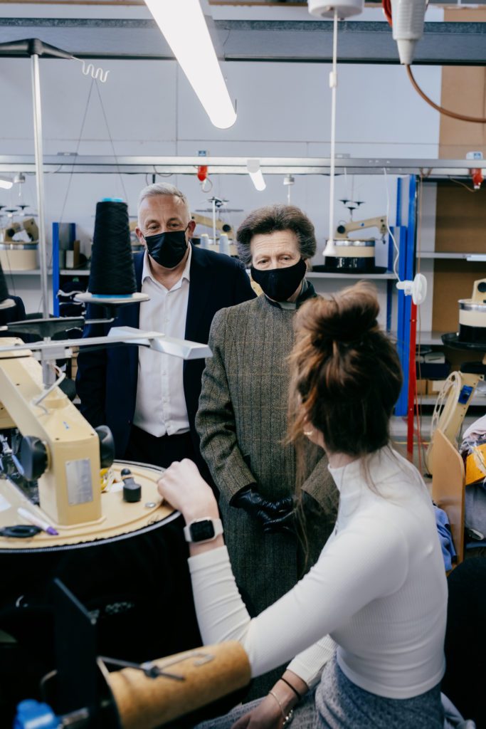 Royal visit to UKFT member Barrie Knitwear in Scotland