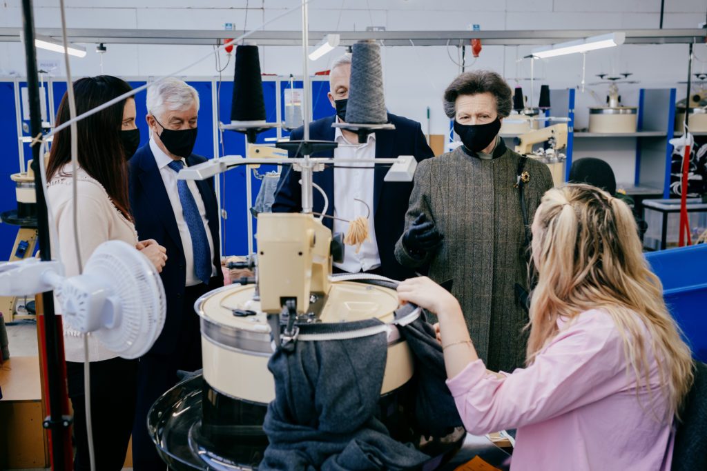 Royal visit to UKFT member Barrie Knitwear in Scotland