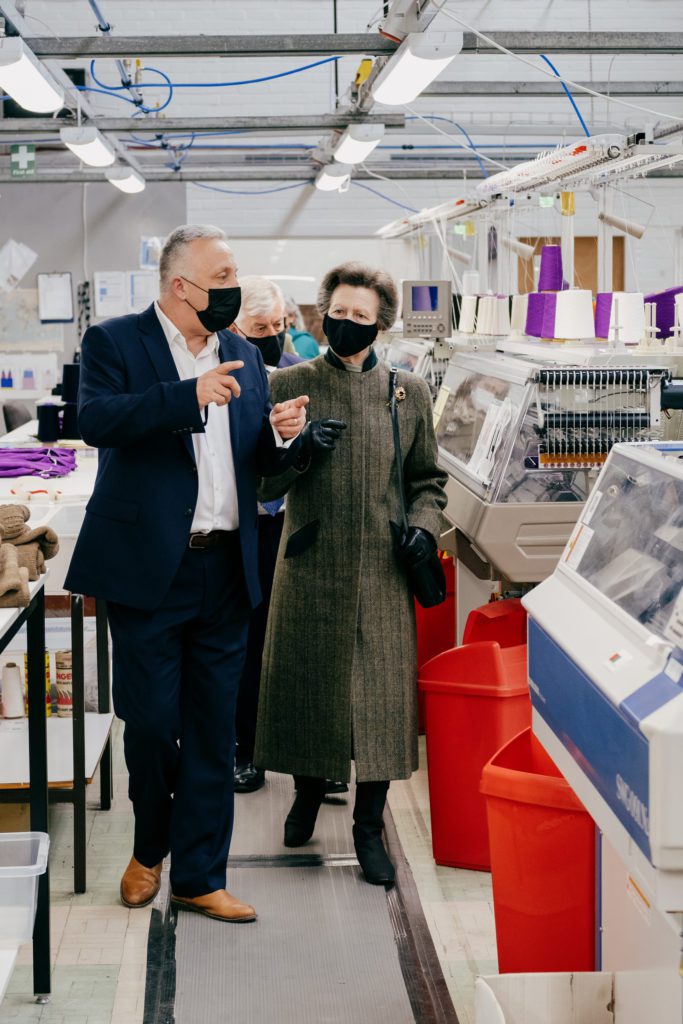 Royal visit to UKFT member Barrie Knitwear in Scotland