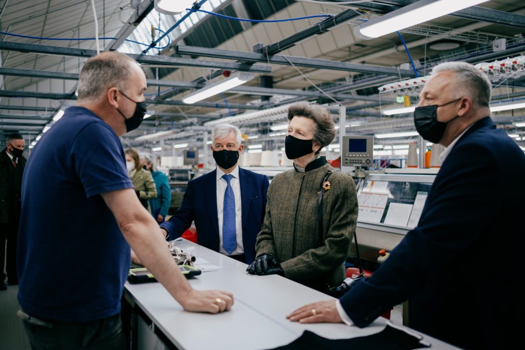 Royal visit to UKFT member Barrie Knitwear in Scotland