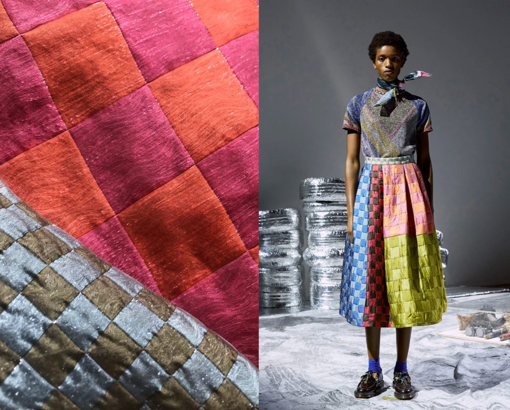 Alice Timmis customs woven fabrics for Sadie Williams SS19