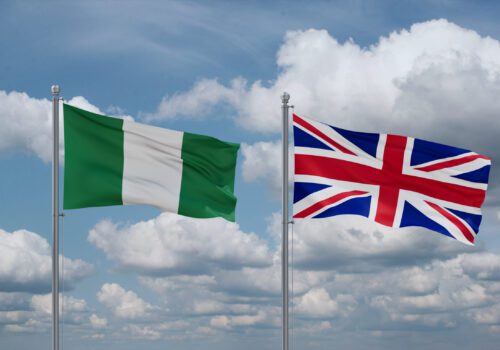 United Kingdom and Nigeria flags