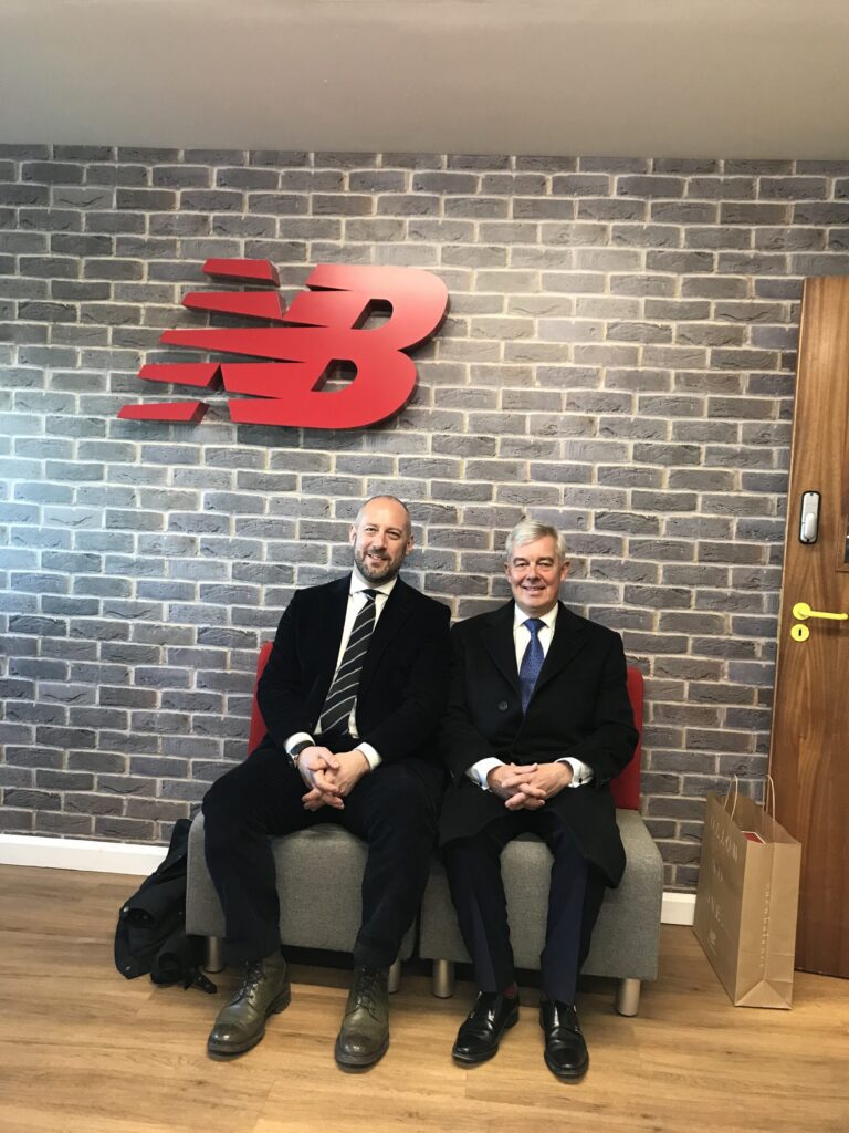 Nigel Lugg with Adam Mansell at New Balance