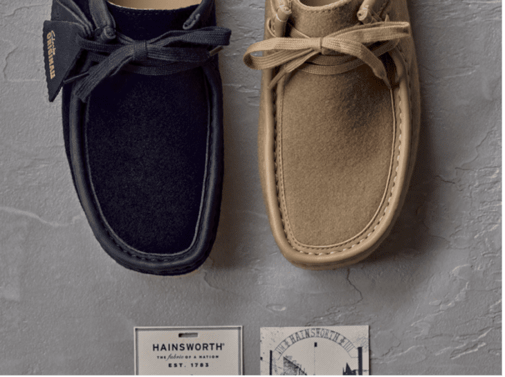 AW Hainsworth x Clarks Originals Wallabee shoes