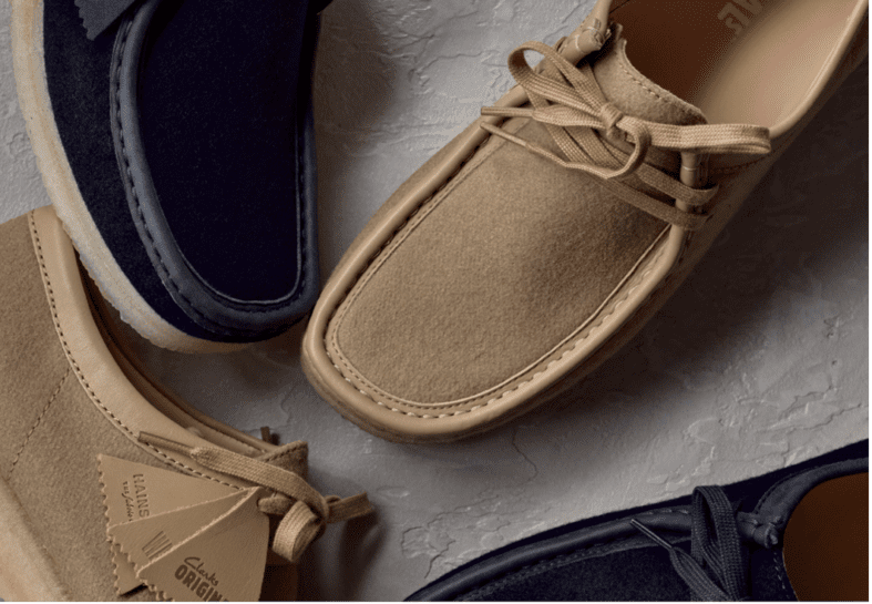 Hainsworth Signature Fabrics x Clarks Originals Wallabee shoes