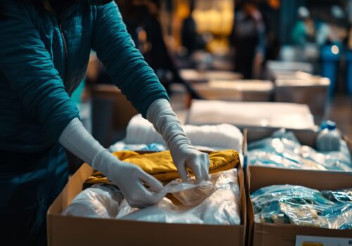 Person Packing Clothes in plastic bags-Plastic Packaging Tax